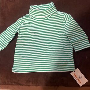Baby Luigi- Green and White Striped Turtleneck- 6m NWT